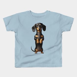 Dachshund Wiener Dog Standing & Begging Love Cute Kids T-Shirt